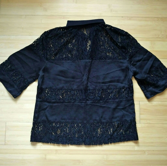 Guess Striped & Blocked Lace Top - Picture 5 of 10